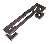 25FT Stainless Steel Push Pull Bar Handle for Glass/Wooden Doors Garage Shed Hotel OfficeDurable Back to Back Hardware Set 100cm/39.4in