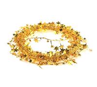 25ft Star Shaped Tinsel Wire Garland for Christmas Trees Decoration (Royal Gold)