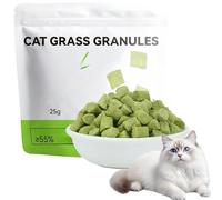 25G Cat Grass Treats for Cats,Cat Grass Teething Granules,Freezed Drying C/at Grass Teething Granules Snacks,C/at Gr/ass Chew Gr/anules,Ca/t Dental Toys Gra/nules,Catnip Gran/ules for C/ats