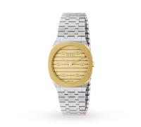 Gucci Womens Gold Ya163502 25h Stainless Steel and Yellow Quartz Watch 30mm