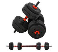 25kg Adjustable 2 IN 1 Barbell Dumbbells Weight Set for Body Fitness HOMCOM