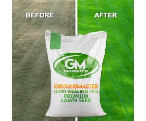 (25KG) Groundmaster Hardwearing Tough Garden Premium Back Lawn Grass Seed Various Sizes