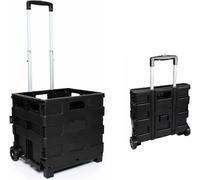 MantraRaj Foldable Shopping Trolley 25 Kg Boot Cart with Wheels Large Folding Supermarket Grocery Shopping Boot Cart Box for with Telescopic Handle for Home, Garden, Shopping, Office, School use