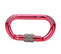 25KN Climbing Carabiner O Type Lock High Strength Aluminum Safety Buckle for Rock Climbing Mountaineering Rescue Red 1PCS