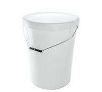 (25L, 5) Plastic Bucket Pail + Handle + Lid - Food Grade BPA Free Multi-use Fermentation Feed Dry Wet Food Liquids Chemicals Hydroponics Storage Container