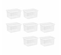 25L Clear Plastic Storage Boxes with Lids Stackable Multi-Use Containers Home UK
