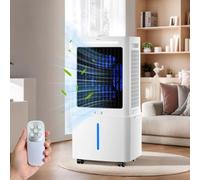 25L Evaporative Cooling Fan, High Airflow Mobile Air Cooler, Remote Control, 2 Ice Bottles, High Capacity