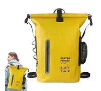 25L Hiking Backpack - Lightweight Travel Daypack, Dry Bag Waterproof | Outdoor Adventure Marine Dry Bags with Reflective Stripes, Marine Dry Bags for Kayaking, Beach Raf, Yellow, see description, See