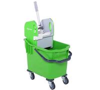 25L Industrial Kentucky Mop Bucket by Bayersan with Heavy-Duty Wringer & Wheels - Commercial Cleaning Bucket for Offices, Schools, Warehouses & Professional Use (Green)