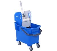 25L Industrial Kentucky Mop Bucket by Bayersan with Heavy-Duty Wringer & Wheels - Commercial Cleaning Bucket for Offices, Schools, Warehouses & Professional Use (Blue)