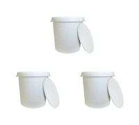 25L Litre White Multi-Purpose Storage Bucket with Tamper Evident Lid For Food Storage, Home Brew, Garden and Garage Storage, Fermentation, Bait Buckets (3)