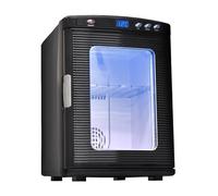 25L Mini Fridge With Window Freestanding Tabletop Refrigerator Portable Electric Reefer With LED Display Temperature Control Food Heater Beverage Cooler For Cars, Homes, Offices, And Dorms AC+DC ( Col