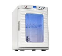 25L Mini Fridge With Window, Tabletop Cooler/Warmer AC/DC With LED Control | Semiconductor Cooling 15°C Below Ambient, Heats To 60°C, LCD Temp Control, Silent Fan, AC/DC Removable Shelf, For Drinks/food