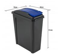 25L or 50L Blue Recycle Bin Plastic Dustbin with Flap Lid Garden Waste Storage