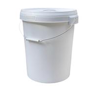 25L Plastic Bucket with Handle & Lid - Heavy Duty Food Grade Storage Pail