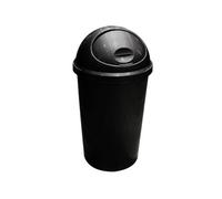 25L Plastic Bullet Dome Lid Dustbin Black