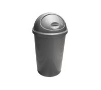25L Plastic Bullet Dome Lid Dustbin Grey