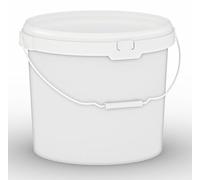 25L Plastic Squat Bucket Metal Handle & Lid - Heavy Duty Wide Mouth ¦ Food Grade BPA Free ¦ Multi-use Fermentation Feed Dry Food Liquid Chemicals Hydroponics Storage Container