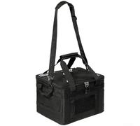 25L Portable Folding Storage Bag for Campers Using Waterproof 600D Oxford Fabric and Removable PVC Panels for Structural Stability (Black)