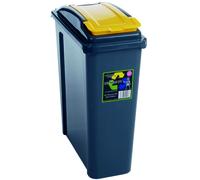Wham Recycling Bin VFM 25 Litre Slimline Flip-Top Lid Yellow 190 x 400 x 510 mm
