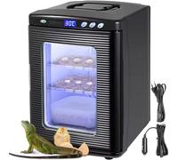 25L Reptile Egg Incubator with Cooling & Heating, Digital LED Thermostat Box, 5°C-60°C Temperature Control, for Chameleon Lizard Turtle, White (Black)