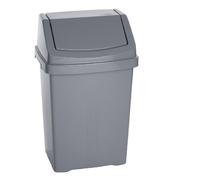 (25L Swing Bin, Grey Swing Bin) Plastic Swing Touch Top Bullet Waste Industrial Recycling Bins