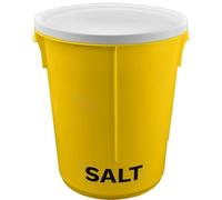 25L Yellow Grit Salt Bin 43cm with Lid for De-Icing Salt or Grit for Driveway, Path and Patio