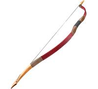 25LBS Traditional Bow 49" Handmade Practice Wooden Mongolian Beginner Recurve Bow (Red-30LBS)