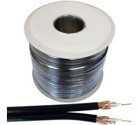 25M (82 Ft) - Twin 2X Wf65 Thin Coaxial Black Cable Shotgun Satellite Sky Plus Hd Freesat