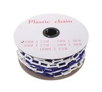 25m Blue and White Plastic BER Chain 6mm Safe Chain for Traffic Control Crowd Ment Road Cone Safe Outdoor Events and Workplace Protect
