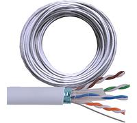 25m CAT6 FTP STP Shielded Cable Reel - Pure Copper, 8-Core (4 Pairs), RJ45, 1m Marks, Grey | Internet-Data-Screened-Wire-4-Pair-Router-Indoor