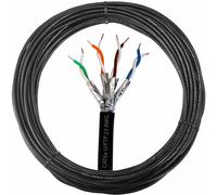 Loops Outdoor Rated CAT6a Cable - 23 AWG U/FTP Foil Shielded - Screened Pure Copper Solid Core Ethernet Network Wire - 10 Gigabit External Internet Data Reel (25m (82ft) Outdoor Ethernet Cable)
