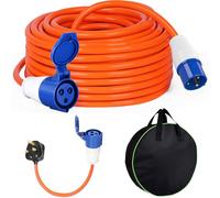 25m Extension Lead Cable - 240V 16A Camping Extension Lead, Caravan Hook Up Cable, Waterproof Power Cable with 0.35M 3 Pin Fly Lead Converter, for Motorhomes Campervans (25m)