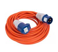 25M Extension Lead Cable - Heavy Duty Caravan Hook Up Cable, 16 Amp Cable 240V Camping Extension Lead, High Vis Orange Mains Power Lead Cable for Campervan & Motorhome