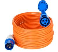 25M Extension Lead - Heavy Duty Caravan Hook Up Cable 240V 16amp Camping Extension Lead High Visibility Orange Mains Power Lead Ideal For Campervans & Motorhomes