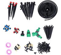 25M Garden Irrigation System, Drip Irrigation Equipment Kit, Adjustable Watering System with 70% Water Saving, Micro Drip Irrigation Kit for Vegetable Garden, Lawn, Terrace, Includ