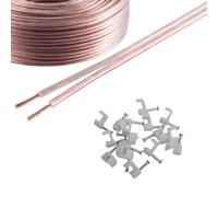 25M Long Reulin Strand Speaker Cable, 25 M Wire for Home HiFi/Car Audio 0.75mm² 24x0.2 CCA (Transparent, 25 Metres)