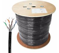 25m CAT6a Outdoor Rated Shielded Cable Pure Copper 23 AWG FTP Data Reel Drum