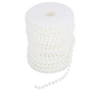 25m Pearl Wire Beads Garland String, 6mm White DIY Wedding Decoration, Shiny Grinding Process, Versatile for Christmas and Home Decor (White)