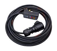25M Professional 230 Volt AC Power Supply Cable for Stage, Studio, Event 13A RCD Plug to 16A CEE Connector Feasturing TitanEx HO7 HD Rubber Cable (Black)