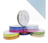 25M Single roll of Double Faced Satin Ribbon 3mm, 6mm, 10mm, 16mm Widths (Baby Blue, 10mm)