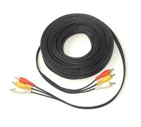 25m Triple 3 x RCA Male to 3 x RCA Male 24K Gold Plated Composite AV Audio Video Cable Compatible with Set-Top Box, Speaker, Amplifier, DVD Player (25m)