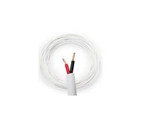 25m White Double Insulated, Heavy Duty Speaker Cable | 1.15mm² 100V Volt Line Pure Copper 15A Max Stranded Wire | PA Music HiFi Audio System Reel/Drum