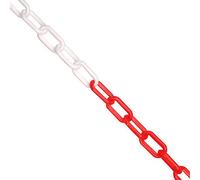 25m x 6mm Plastic Barrier Chain Link Safety Decorative Garden Fence - Red & White