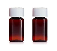 25ml Plastic Medical Pill Pot 2 x 25ml Small Medicine Bottle with Child Lock Cap.