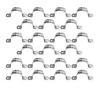 25mm/0.98" 22Pcs Pipe Strap Clamp Holder Stainless Steel Brackets Saddle Clip U Shaped Clips Straps Two Hole Tube Strap Tension Clips Hose Clamp for Anchor Water Pipe Wooden Panels
