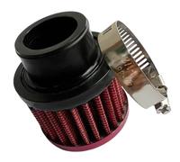 25mm 1" Air Intake Filter, Intake Cold Air Filter with Adjustable Clamp, Auto Car Universal Rubber End Clamp on, Red