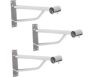 25mm / 1 inch Premier Heavy Duty Wall FIX Chrome Support ARM Bracket for 25MM Diameter Tube, Walk in Wardrobe Chrome TUBING Hanging Rail System for Shops, Home and Retail (1 x 25mm Tube Bracket) (3)