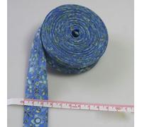 25mm(1") Width Floral Plaid Stripe Printing Ironed Single Fold Cotton Bias Binding Tape Cloth Fabric Craft Sewing -Black Nickel