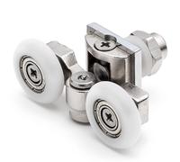(25mm) 2 x Twin Top Zinc Alloy Shower Door Rollers/Runners/Wheels 20mm, 23mm or 25mm Wheel Diameter L057